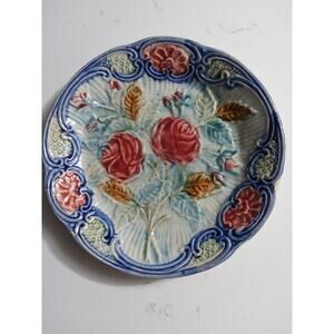Rare Antique Art Nouveau Majolica Plate. Original 1860-80s